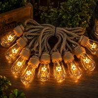 Luces LED de Cuerda de Cáñamo Vintage de Alta Calidad, Impermeables, para Cercas, Patios, Fiestas y Decoración Navideña