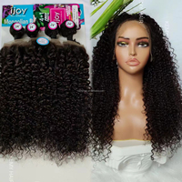 KEMY HAIR Gros Blocs de Cheveux Mélangés Bundles 13*4 HD Lace Frontale Lisse en Cheveux Humains Mélangés Perruques à Lace Frontale pour Femmes Noires