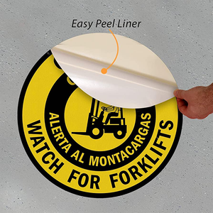 Özelleştirilmiş "dikkatli dikkatli Forklift" kaymaz kauçuk zemin işareti uyarı işareti pas geçirmez alüminyum açık emniyet uyarı işareti - Product Image 6