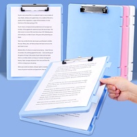 Porte-documents A4 en plastique avec clip de fixation et rangement intégré