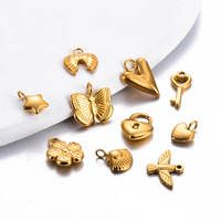 Pendentifs géométriques en gros plaqués or 18 carats, breloques en acier inoxydable à motifs naturels, accessoires DIY pour la fabrication de bijoux