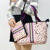Sac à bandoulière en néoprène avec pochette assortie, sac messager en néoprène pour femme, grande capacité, sac de plage pour les vacances