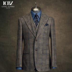 <span class=keywords><strong>Abito</strong></span> da <span class=keywords><strong>Uomo</strong></span> Vintage a Quadri Marroni in Lana Monopetto a Due Bottoni per Sposo <span class=keywords><strong>Abito</strong></span> da Sposa Formale Stile Business Britannico - Product Image 2