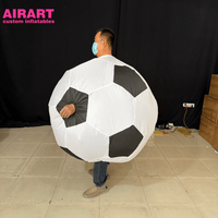 Costume de ballon de football gonflable pour événements, maillot de foot du fabricant, costume de mascotte de football gonflable pour fête