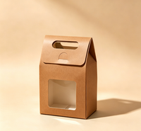 Boîte cadeau portable en papier recyclable avec fermeture magnétique, poignée et fenêtre transparente pour cadeaux, bonbons, friandises de boulangerie, et faveurs de fête