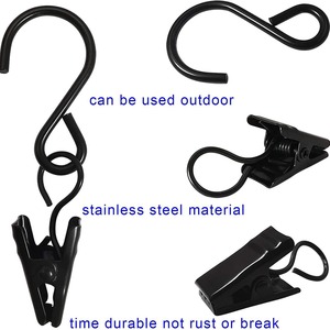 Ju Shang S-Shaped Hook Clips 2.4in 3.0in Silver Iron Curtain <b>Shower</b> Door Hooks Suspension <b>Storage</b> Hooks - Product Image 2