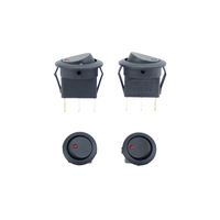Interrupteur à bascule rond 3 broches 12V pour voiture et bateau, avec voyant LED, 4 couleurs : bleu, jaune, rouge, vert