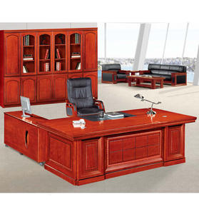 Çin ofis mobilyaları şık patron masası katı ahşap kırmızı kahverengi kaplama 2/<span class=keywords><strong>2.2</strong></span>/2.4M düz kenar büyük masa - Product Image 1