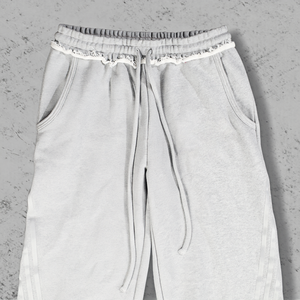 Pantalones de hombre de pierna recta estilo rayas personalizados de fabricante pantalones de chándal de cintura de lana desgastados sueltos informales para hombres - Product Image 3