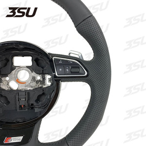 Volante de Cuero con Fibra de Carbono para <span class=keywords><strong>Audi</strong></span> <span class=keywords><strong>A1</strong></span> A3 A4 A5 A7 A8 Q3 Q5 Q7 RS3 S3 S4 S5 RS6 RS7 TT TTRS, Accesorios para Coche, 2019 2020 <span class=keywords><strong>2021</strong></span> - Product Image 4
