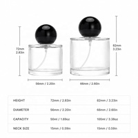 Flacon de parfum en verre vide rechargeable de luxe avec étiquette personnalisée, design de créateur, 50 ml, 100 ml, avec bouchon à bille