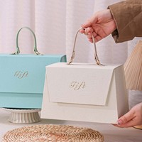 Boîte Cadeau Rigide Portable pour Mariage, Demoiselle d'honneur, Anniversaire, avec Couvercle Rabattable, pour Parfum, Soins de la Peau, Emballage Réutilisable et Écologique