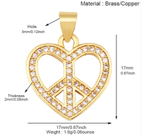 Pendentif Rond Diamant Coloré avec Logo Paix, Bracelet Tendance, Accessoires de Bijoux, Pendentifs et Breloques Ronds