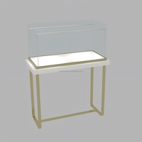 OEMODM Présentoir Minimaliste en Verre Doré pour Bijoux, Vitrine de Luxe pour Magasin de Détail, Fabricant d'Accessoires de Boutique