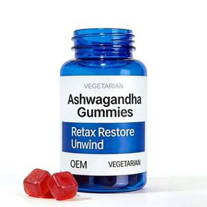 Bonbons gélifiés végétaliens aromatisés aux baies mélangées avec extrait d'ashwagandha et vitamines pour adultes - Améliore la mémoire et le sommeil - Product Image 1