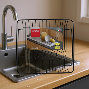 ตะกร้าล้างจานเมทัลเท็กซ์ ร็อคกี้ 40 ลาวา 40 ซม. สีดำ ผลิตในอิตาลี รับประกันคุณภาพ - Product Image 3