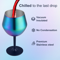 Verres à vin en acier inoxydable 14oz, gobelets de bar incassables isolés sous vide pour les fournitures de fête d'anniversaire d'amitié