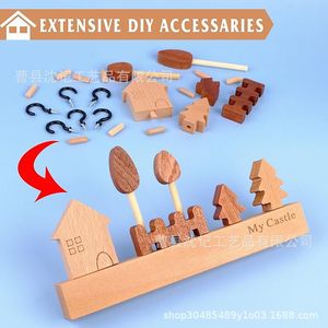 Wooden <b>Wall</b> Mounted Key Rack With Hooks For Entryway Living Room Bedroom <b>Storage</b> Organizer My Castle Design - Product Image 3