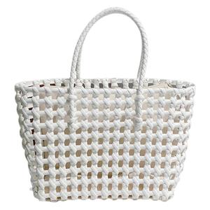 Borse da <span class=keywords><strong>donna</strong></span> a spalla singola di qualità superiore <span class=keywords><strong>borsa</strong></span> estiva da spiaggia con secchio di paglia con baule in tessuto nuova lettera M Design vacanza - Product Image 2