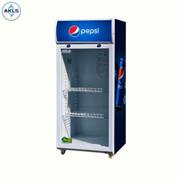 Réfrigérateur vertical de type vitrine, 150L, personnalisable avec logo, pour supermarché, prix de gros bas, fourni par l'usine