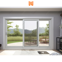 WANJIA Appartement Balcon Extérieur Double Verre UPVC Porte Coulissante Cadre Mince Vinyle PVC Portes Coulissantes Patio Portes Coulissantes Verre
