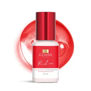 CLIONE COLOR RED FAST GLUE OEM & ODM MADE IN KOREA Wholesale Eyelash Adhesive Private Label Eyelash Glue Manufacturer