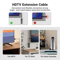 Câble d'extension HDTV tressé court avancé 4K 60Hz mâle-femelle pour Roku Fire TV Stick et Hub