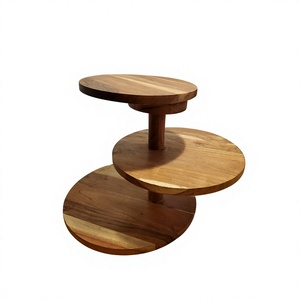 Support à gâteau en bois écologique en forme de fleur, fait main, finition naturelle, passe au lave-vaisselle AZ ENTERPRISES AZE-WCS023 pour dessert - Product Image 4
