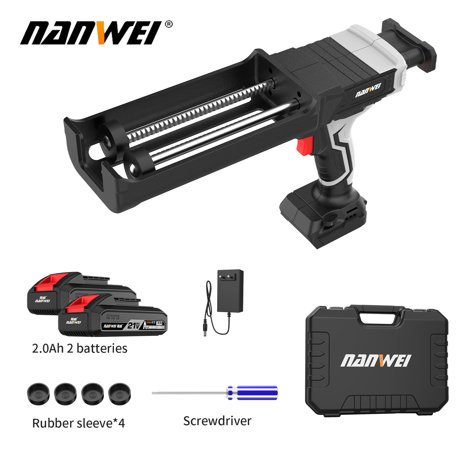 NANWEI 21v Rechargeable Electric Seam Glue Gun Cordless Caulking Gun for Handmade DIY Beauty Seam Power Caulking Guns