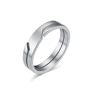 Unique, minimalist, unisex, openwork <b>titanium</b> steel <b>ring</b>, unisex, niche couple jewelry. - Product Image 5