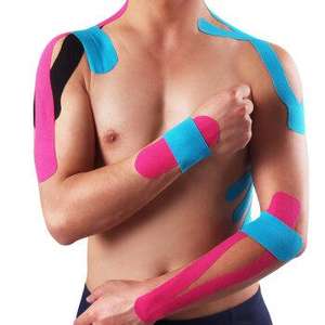 Nastro kinesiologia terapeutico, impermeabile, cotone, elastico, sollievo dal dolore sportivo, Logo personalizzato, 5cm * 5m - Product Image 3