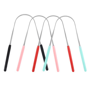Stainless steel tongue brush, tongue scraper, tongue scraper, personal oral hygiene tool, U-shaped hanger - Product Image 1