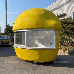Food Truck a Forma di Limone, Carretto Mobile Creativo per Snack, Rimorchio Alimentare Personalizzato in Vetroresina a Forma di Limone, Veicolo per Vendita di Cibo da Strada all'Aperto - Product Image 2