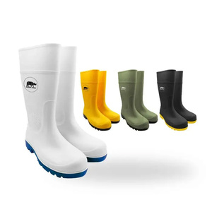 Waterproof PVC Safety Work Boots With Steel Toe Cap Anti-Puncture Anti-Slip Safety Shoes Men Work