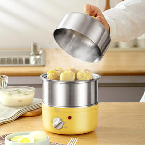 Yellow Stainless Steel Double Layer <b>Egg</b> Steamer With <b>Timer</b> For Boiled And Steamed <b>Eggs</b> Household Cooking Tool 304 Steel - Product Image 2