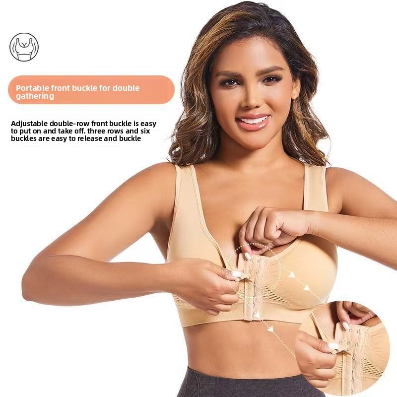 Front-zip High Support 100% Nylon Sexy Sports Bra Wireless Womens Yoga Running Shock-absorbing Push-up Back-enhancing Crisscross