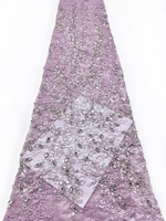 Nouveau design coloré dentelle perlée paillettes tulle perles décoration tissu en gros par la cour