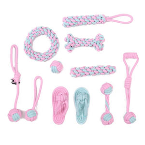 Fabrika sürdürülebilir pamuk halat çiğnemek köpekler için oyuncak seti dayanıklı ısırmaya dayanıklı lateks ve peluş malzeme Pet oynamak için - Product Image 5