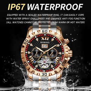 BINBOND Nieuw High Sense Automatisch Hol Mechanisch Luxe Herenhorloge Waterdicht RVS Band Wijzerplaat 50m Horloge - Product Image 4