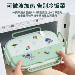 Boîte à lunch isolée en acier inoxydable 316 de qualité alimentaire pour enfants Boîte à lunch Bento au micro-ondes étanche avec ensemble de vaisselle - Product Image 3