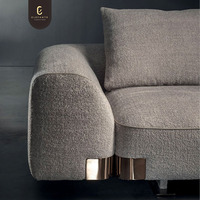 Canapé Modulable en Cuir Italien de Haute Qualité, Ensemble de Salons d'Angle de Luxe pour la Maison, Meubles de Salon Sectionnels Modernes