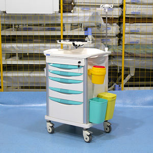 대용량 스테인레스 스틸 병원 트롤리 ABS 비상 서랍 의료 카트 대용량 저장 비상 트롤리 - Product Image 3