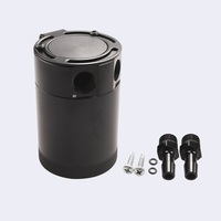 Universal Compact Racing Baffled 2-Port Oil Catch Can Tank Bộ Tách Dầu Không Khí Ấm Hai Lỗ Thoáng Khí