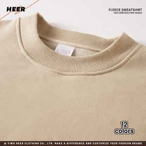 400 GSM Logo personalizzato in cotone girocollo a manica lunga in bianco felpa Casual da uomo - Product Image 3