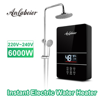 Chauffe-eau électrique sans réservoir à affichage numérique LED 6000w, rouleaux de câble, production OEM 220v -240v pour usage domestique