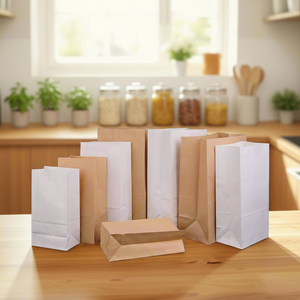 ถุงกระดาษคราฟท์พิมพ์ลายตามสั่ง ผลิตจากวัสดุรีไซเคิล พร้อมหูหิ้ว สร้างแบรนด์บรรจุภัณฑ์ของคุณด้วยโลโก้ สำหรับตลาดเกษตรกรและร้านขายสินค้าออร์แกนิก - Product Image 1