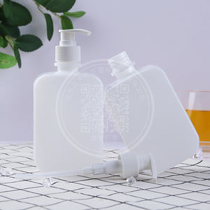 Botella de plástico con bomba cuadrada grande de HDPE, superficie de serigrafía, 500ml, champú, loción, Perfume, crema, agua, otros líquidos, tapón de rosca - Product Image 1