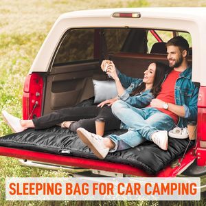 Waterproof Double-Width Three Seasons Couple Polyester Hooded Sleeping <b>Bag</b> with Warm Envelope for Family Camping - Product Image 5
