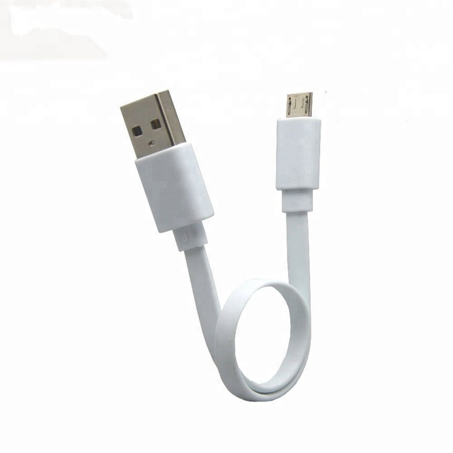 Power Bank Cable Customized 20cm Micro Usb Cable Short Flat Usb for Headsets 2A Charging Cord