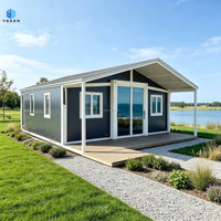 Maison conteneur moderne de 20 pieds extensible et respirante avec structure en acier pour bureau, villa, ou bureau à domicile, livraison rapide, avec terrasse
